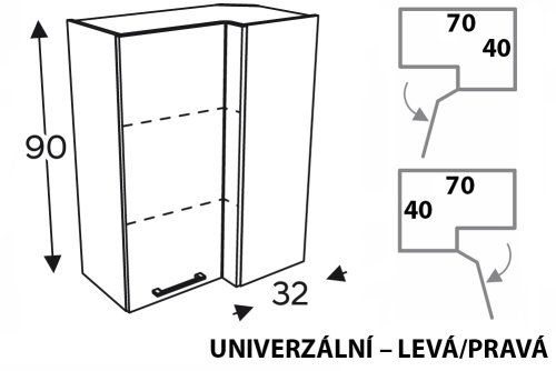 Kuchynská skrinka Mono Klasik WRP70x40/90