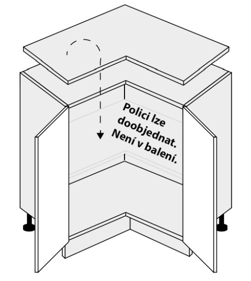 Kuchynská skrinka Florence D12/90 rohová